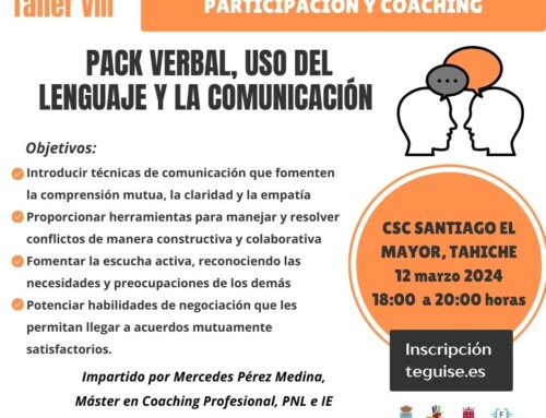 El Ayuntamiento de Teguise organiza un nuevo taller gratuito de participación y coaching